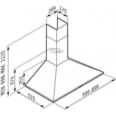 PYRAMIS ΑΠΟΡΡΟΦΗΤΗΡΑΣ ΚΑΜΙΝΑΔΑ ΤΕΤΡΑΓΩΝΗ PLUS 60cm 065038001 - Image 2