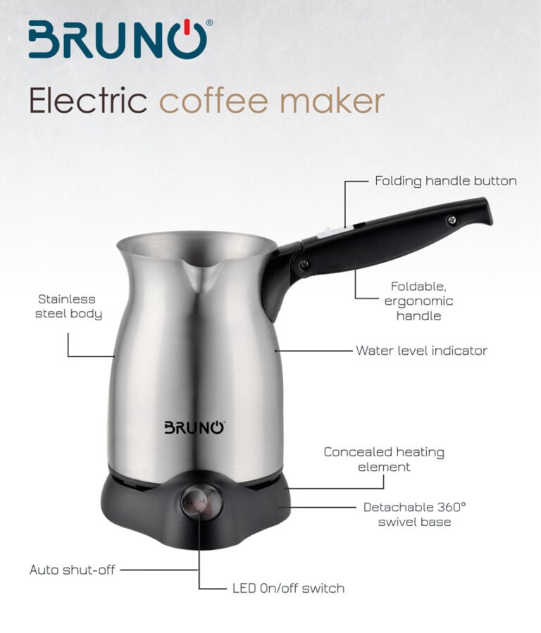 BRUNO ηλεκτρικό μπρίκι BRN-0041, 800W, 300ml, STRIX technology