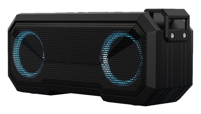 POWERTECH φορητό ηχείο & power bank PT-988 16W RMS, FM, RGB, IPX7, μαύρο