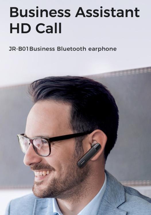 JOYROOM Bluetooth μονό earphone JR-B01, BT 5.0, μαύρο (Δωρεάν Μεταφορικά)