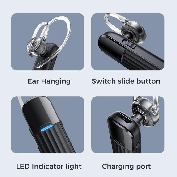 JOYROOM Bluetooth μονό earphone JR-B01, BT 5.0, μαύρο (Δωρεάν Μεταφορικά)