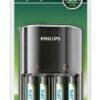 SCB1450NB-12-1 PHILIPS φορτιστής μπαταριών AA & AΑΑ NiMH SCB1450NB με 4x AAA, μαύρος