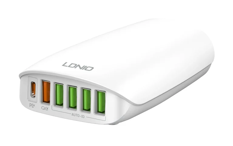 6933138600290 LDNIO σταθμός φόρτισης A6573C, USB-C/5x USB, 65W, PD/QC