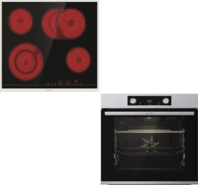 Gorenje BOS6737E13X + ECT643BX Φούρνος άνω Πάγκου 77lt με Κεραμικές Εστίες Π59.5cm Inox