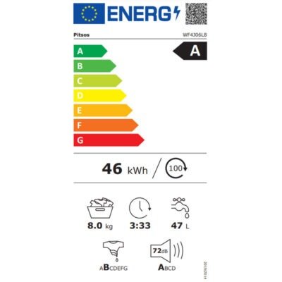 PITSOS WF4J06L8 ΠΛΥΝΤΗΡΙΟ ΡΟΥΧΩΝ 8 ΚΙΛΩΝ 1400 ΣΤΡΟΦΩΝ - Image 2