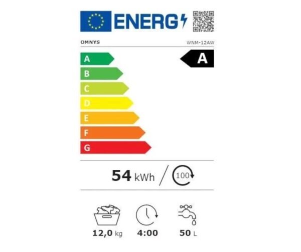 Omnys WNM-12AW Πλυντήριο Ρούχων 12kg 1400 Στροφών
