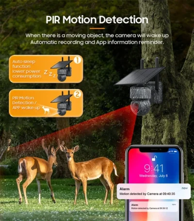 SECTEC smart ηλιακή κάμερα κυνηγού ST-517C, 3MP, 4G, PIR, PTZ, SD, IP65 - Image 3
