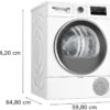 Στεγνωτήριο Bosch με αντλία θερμότητας 8 kg WTH85208GR