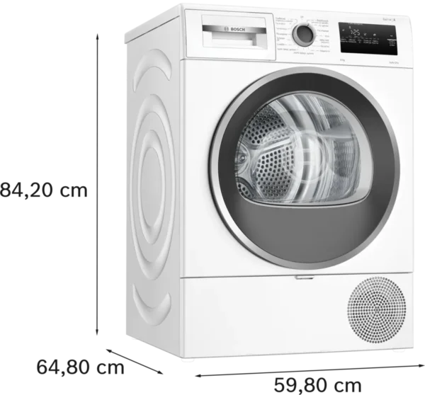 Στεγνωτήριο Bosch με αντλία θερμότητας 8 kg WTH85208GR