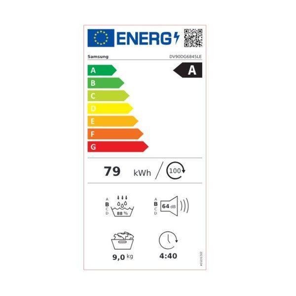 Samsung DV90DG6845LEU4 Στεγνωτήριο 9kg με Αντλία Θερμότητας