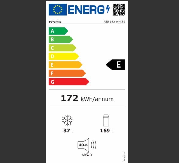 Ελεύθερο Δίπορτο Ψυγείο Λευκό Pyramis FSS 143 031007502