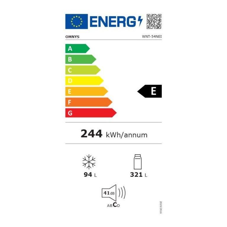 Omnys Ψυγείο Δίπορτο 415lt NoFrost Inox WNT-54NEI