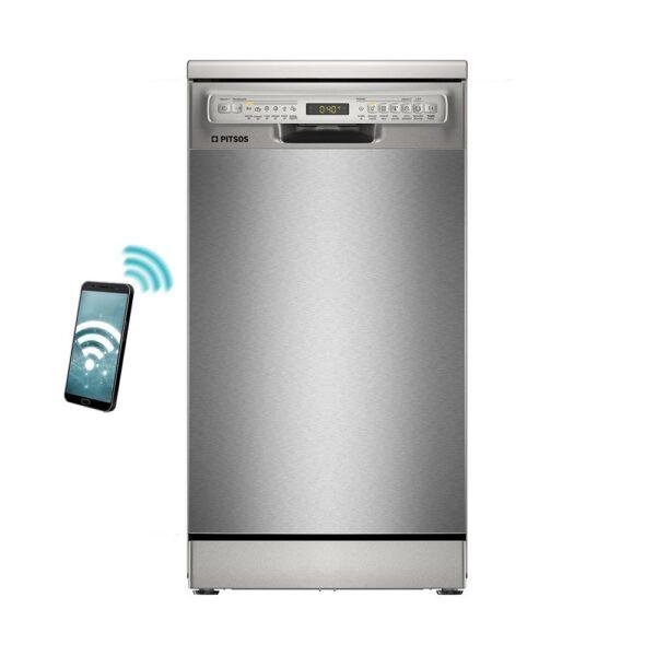 291184-b Ελεύθερο Πλυντήριο Πιάτων Pitsos με Wi-Fi για 10 Σερβίτσια Home Connect Π45xY84.5εκ. Inox DSS61I01