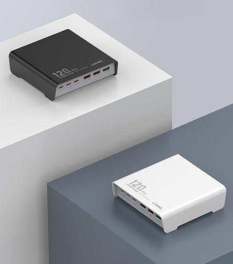 Ldnio Βάση Φόρτισης με 3 Θύρες USB-A και 3 Θύρες USB-C 120W Power Delivery σε Μαύρο χρώμα (Q605)