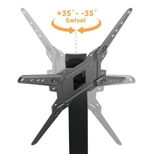 Powertech PT-1281 Επιτραπέζια Βάση Τηλεόρασης έως 55" και 40kg Ασημί