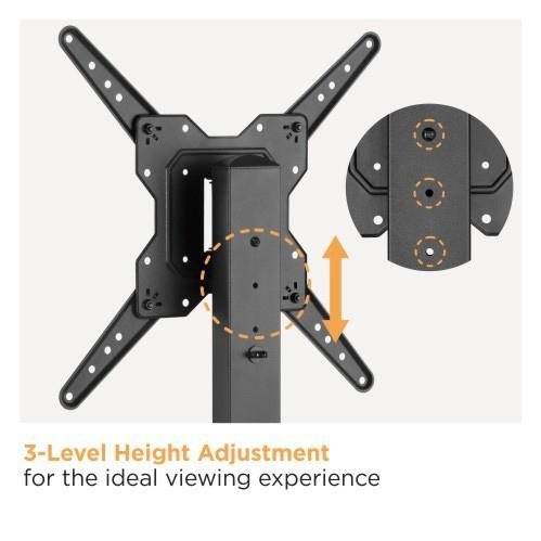 Powertech PT-1281 Επιτραπέζια Βάση Τηλεόρασης έως 55" και 40kg Ασημί