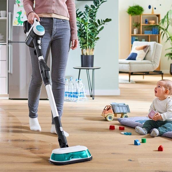 Επαναφορτιζόμενη Σκούπα Bosch Unlimited 7 2 σε 1 Stick & Χειρός 18V Τιρκουάζ BCS71HYG1