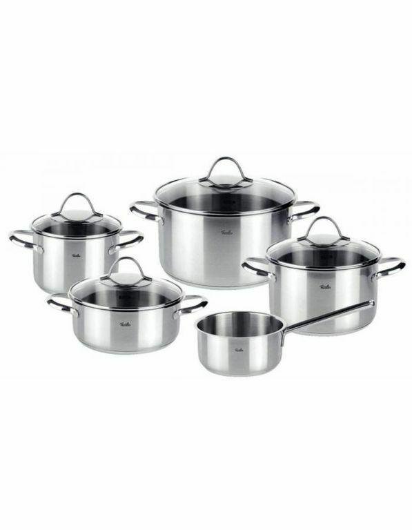 62119-1760087695 Σετ Κατσαρόλες από Ανοξείδωτο Ατσάλι Fissler Paris Line Ασημί 5τμχ