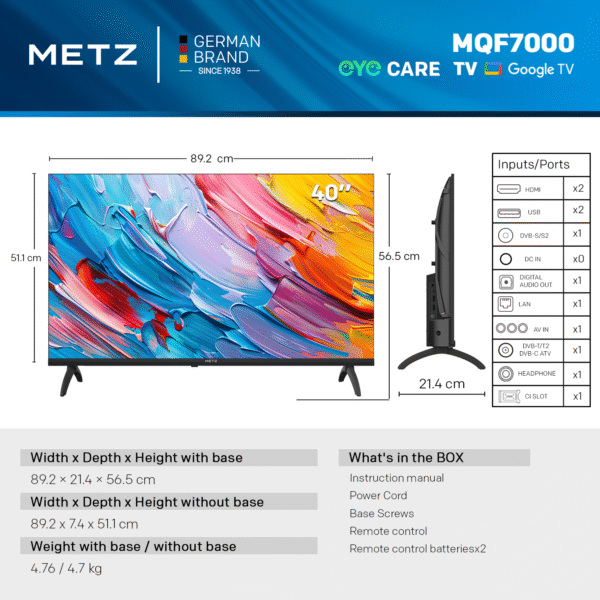 Τηλεόραση METZ 40MQF7000Z 40"