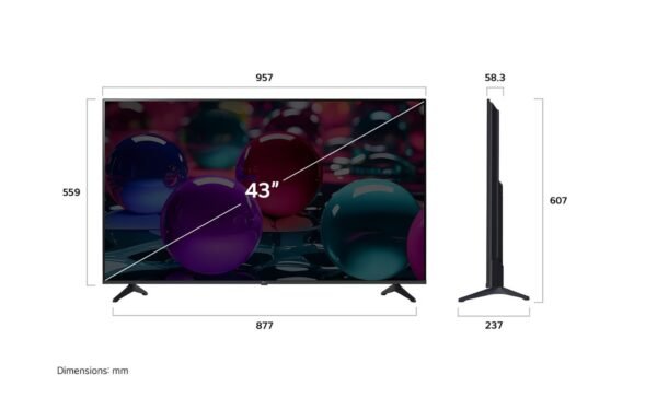 diastaseis Τηλεόραση LG Smart 55" 4K UHD LED AI UA73 HDR (2025) 55UA73006LA