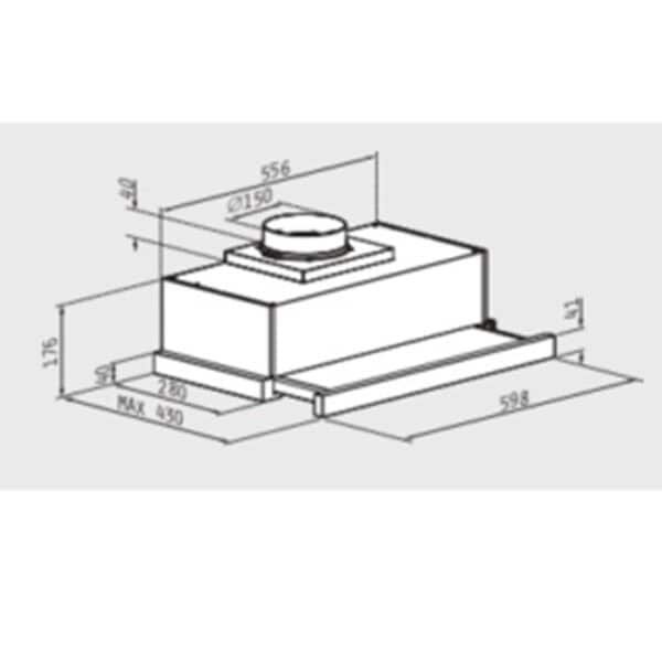 Απορροφητήρας Συρόμενος PYRAMIS PTC63413BG 60cm
