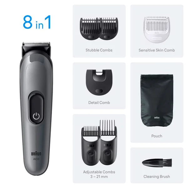 Braun AIO3540 Series 3 8-in-1  Κουρευτική & Trimmer Γενειάδας