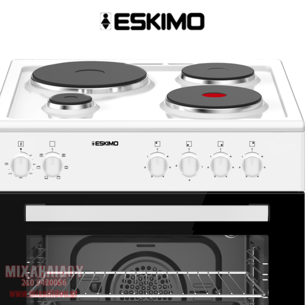 Eskimo ES EM5070W Κουζίνα Εμαγιέ 60Lt Λευκή με 4 Εστίες