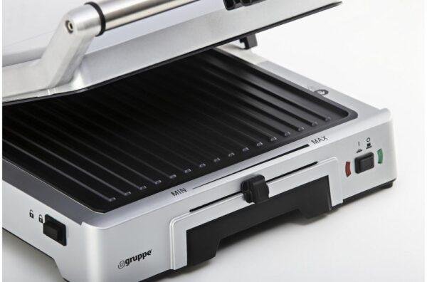 Gruppe AJ 5002A Inox Τοστιέρα – Γκριλιέρα 2000W με Αποσπώμενες Πλάκες