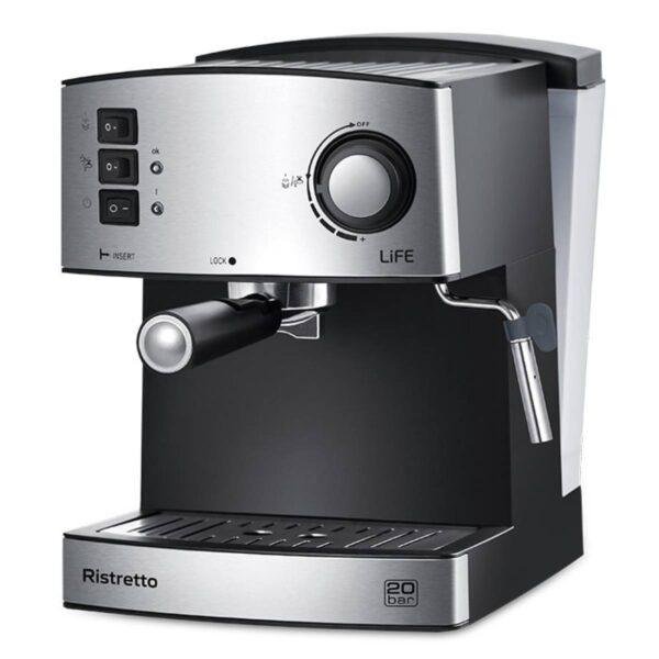 221-0382-170-1200x1200 LIFE Ristretto Μηχανή Espresso & Cappuccino 20bar 850W Ασημί (221-0382)
