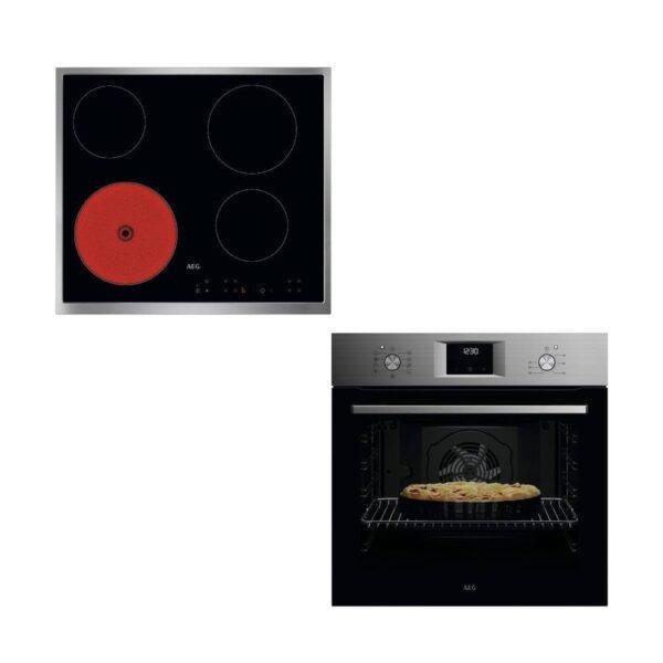AEG OA5AB21SM + TN64RA00XB Σετ Εντοιχισμού Φούρνου & Κεραμικής Εστίας 60cm