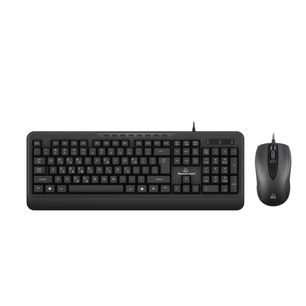POWERTECH PT-1067 Σετ Πληκτρολόγιο & Ποντίκι USB Ενσύρματο 1000DPI Μαύρο