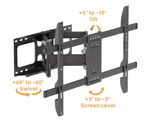 LPA69-466W-3 BRATECK LPA69-466W Επιτοίχια Βάση TV 37″–86″ Full Motion, 60kg, Weatherproof
