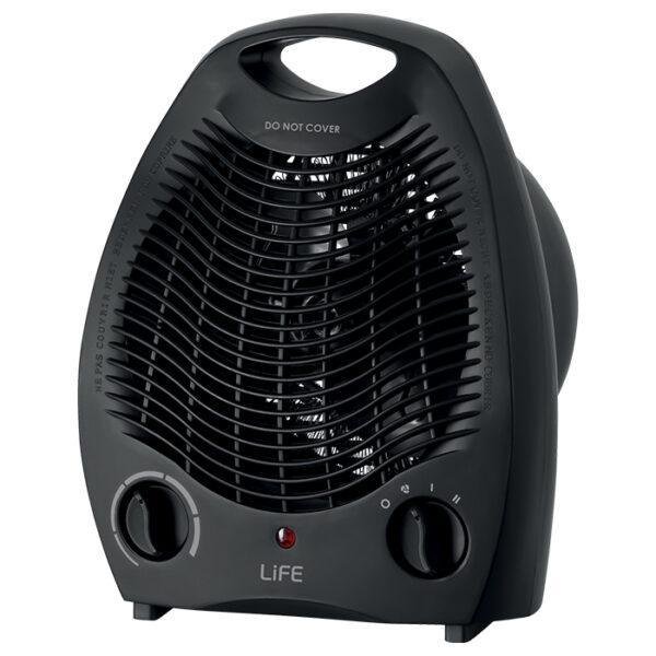 LiFE WARMY BLACK – Αερόθερμο 2000W με Ρυθμιζόμενο Θερμοστάτη